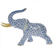 Herend Elephant with Tusks Blue