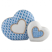 Herend Two of Hearts - Blue