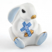 Herend Bunny with Cross - Blue