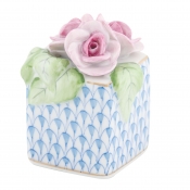 Herend Roses In Vase - Blue