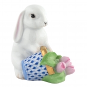 Herend Flowerpot Bunny - Sapphire
