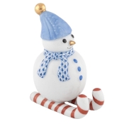 Herend Skiing Snowman - Sapphire