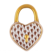 Herend Heart Lock - Chocolate