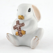 Herend Bunny with Cross - Chocolate
