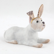 Herend Westie with Bunny Ears - Chocolate