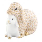 Herend Cuddling Bunnies - Butterscotch