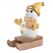 Herend Sledding Snowman - Butterscotch
