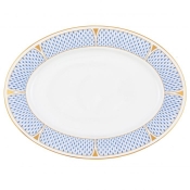 Herend Art Deco Blue Oval Platter - 15"