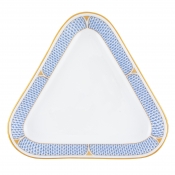 Herend Art Deco Blue Triangle Dish - 9.5"