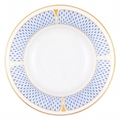 Herend Art Deco Blue Rim Soup - 8"