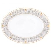 Herend Art Deco Gray Oval Platter - 15"