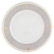 Herend Art Deco Gray Dinner Plate - 10.5"