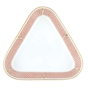 Herend Art Deco Rust Triangle Dish - 9.5"