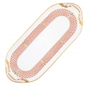 Herend Art Deco Rust Sandwich Tray - 14.25"