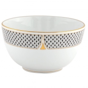 Herend Art Deco Black Round Bowl - 7"