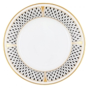 Herend Art Deco Black Bread + Butter Plate - 6"