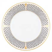Herend Art Deco Black Dessert Plate - 8"