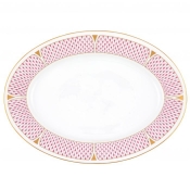 Herend Art Deco Raspberry Oval Platter - 15"