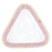 Herend Art Deco Raspberry Triangle Dish - 9.5"