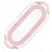 Herend Art Deco Raspberry Sandwich Tray - 14.25"