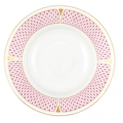 Herend Art Deco Raspberry Rim Soup - 8"