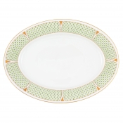 Herend Art Deco Green Oval Platter - 15"