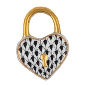 Herend Heart Lock - Black