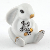 Herend Bunny with Cross - Black