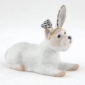 Herend Westie with Bunny Ears - Black