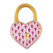 Herend Heart Lock - Raspberry