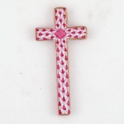 Herend Small Cross - Raspberry