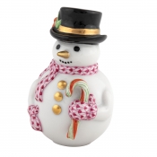 Herend Candy Cane Snowman - Raspberry