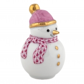 Herend Mini Snowman - Raspberry