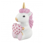 Herend Sitting Unicorn - Raspberry