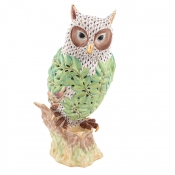 Herend Reserve Openwork Owl with Leaves