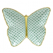 Herend Fishnet Butterfly Dish Green