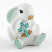 Herend Bunny with Cross - Green