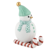 Herend Skiing Snowman - Green