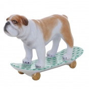 Herend Skateboarding Bulldog - Green