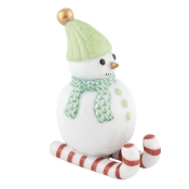 Herend Skiing Snowman - Key Lime