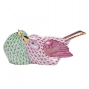 Herend Love Birds Green + Raspberry