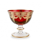 Arte Italica Vetro Gold Red Compote
