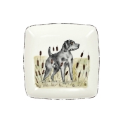 Vietri Wildlife Black Hunting Dog Square Platter