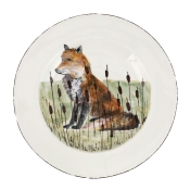 Vietri Wildlife Fox Rimmed Round Platter
