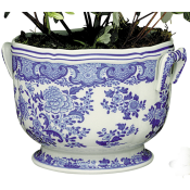 Mottahedeh Blue + White Floral Cachepot