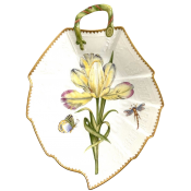 Anna Weatherley Full Bloom Pale Yellow Tulip Leaf Plate
