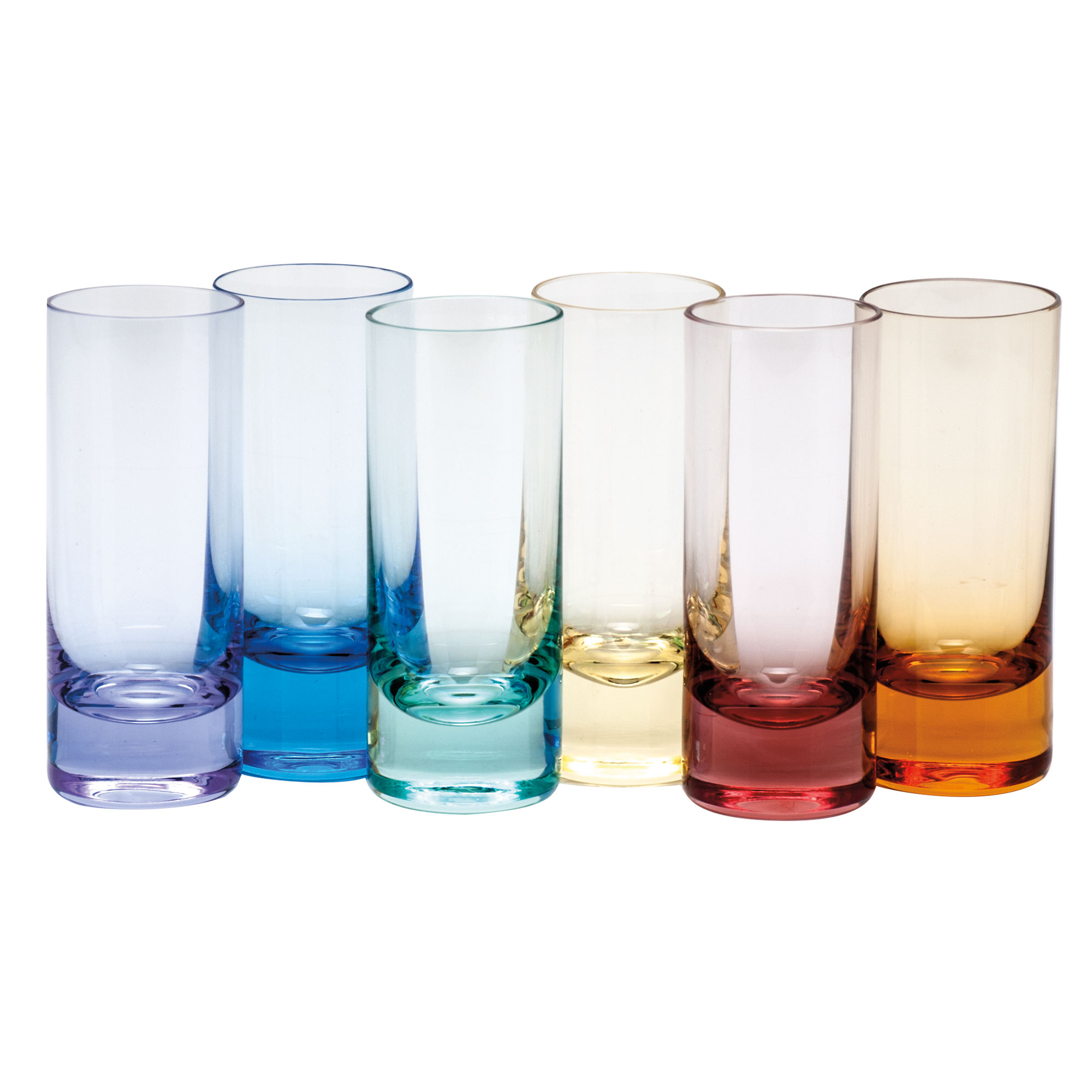Moser Vodka Shot Glass Set/6 Rainbow Colors