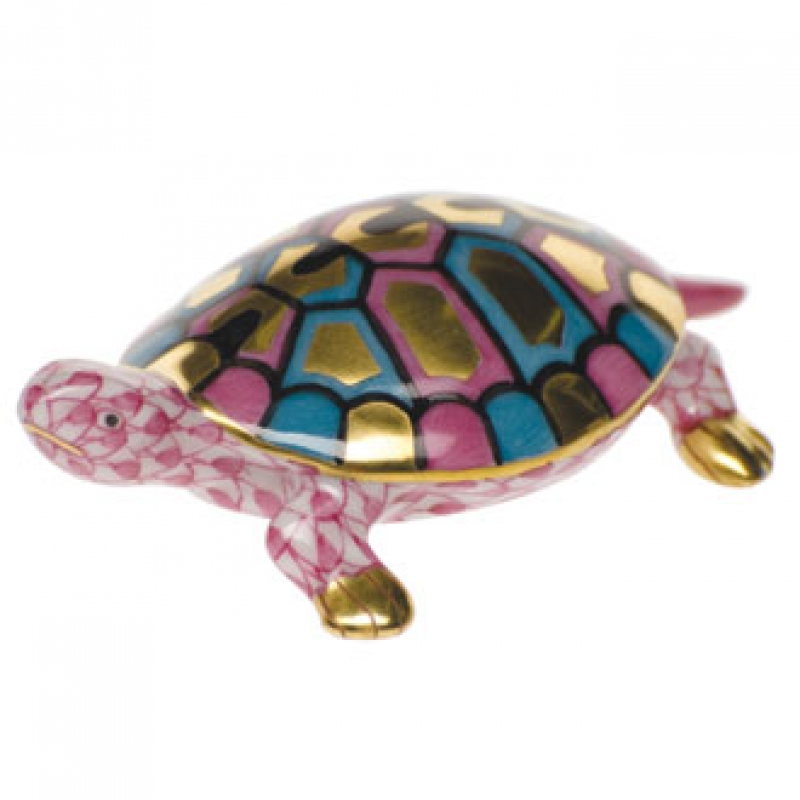 Herend Baby Turtle Raspberry_Herend Turtle_Herend Turtle