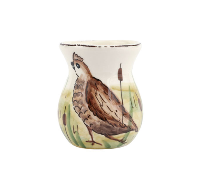 Vietri Wildlife Quail Bud Vase