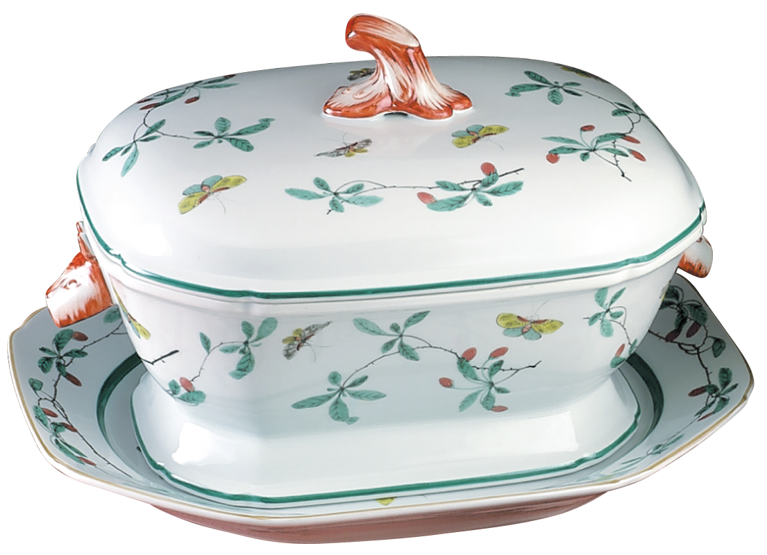 Mottahedeh Famille Verte Tureen & Stand - Thumbnail 2
